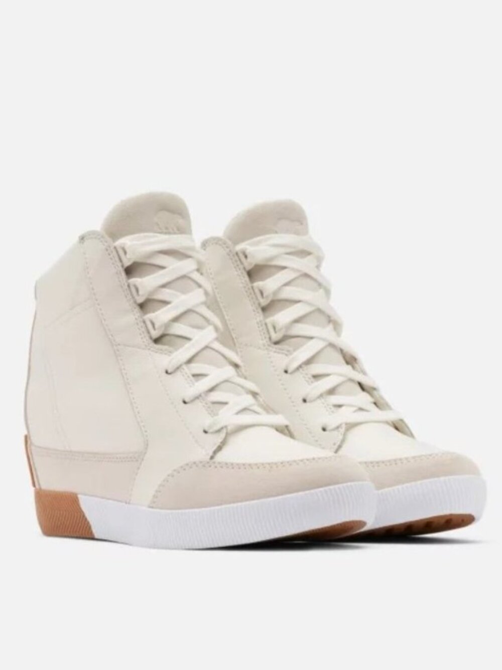 Sorel Out N About Leather Wedge Bootie in Sea Salt/Gum